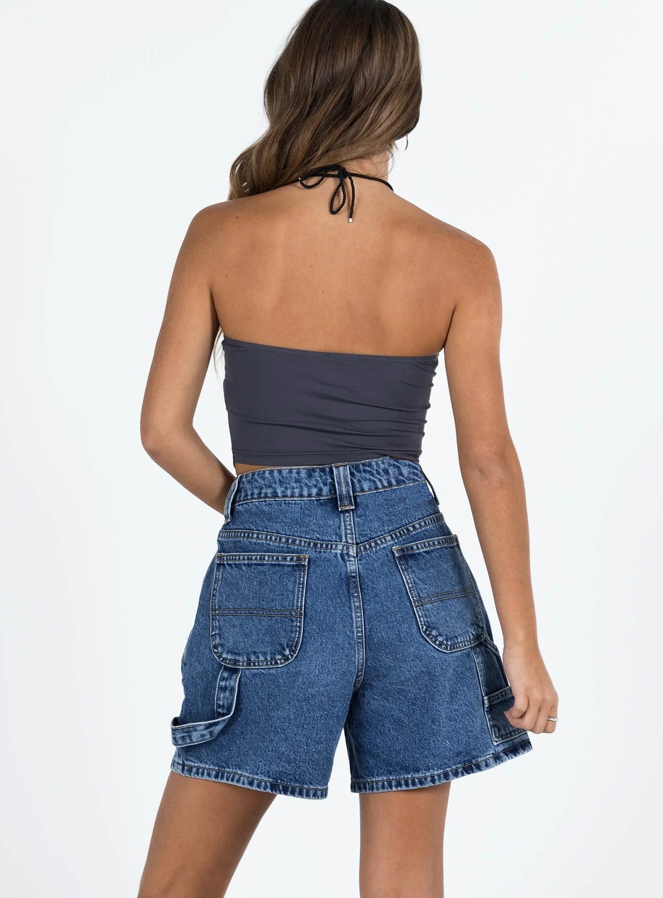 Indio Denim Dad Shorts - Blue
