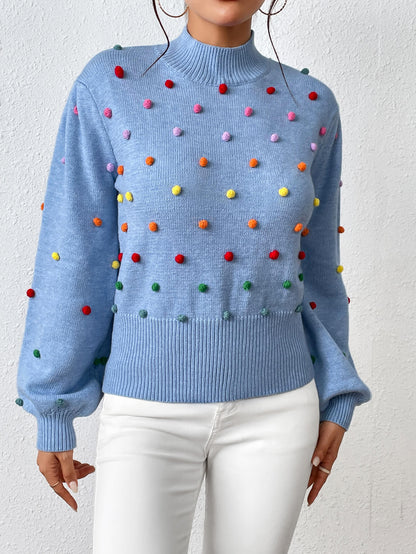 Celestial Multi Popcorn Applique Sweater - Blue