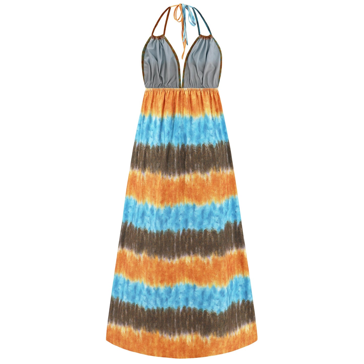 Beach Paradise Tie-dye Maxi Dress - Blue