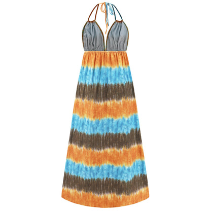 Beach Paradise Tie-dye Maxi Dress - Blue