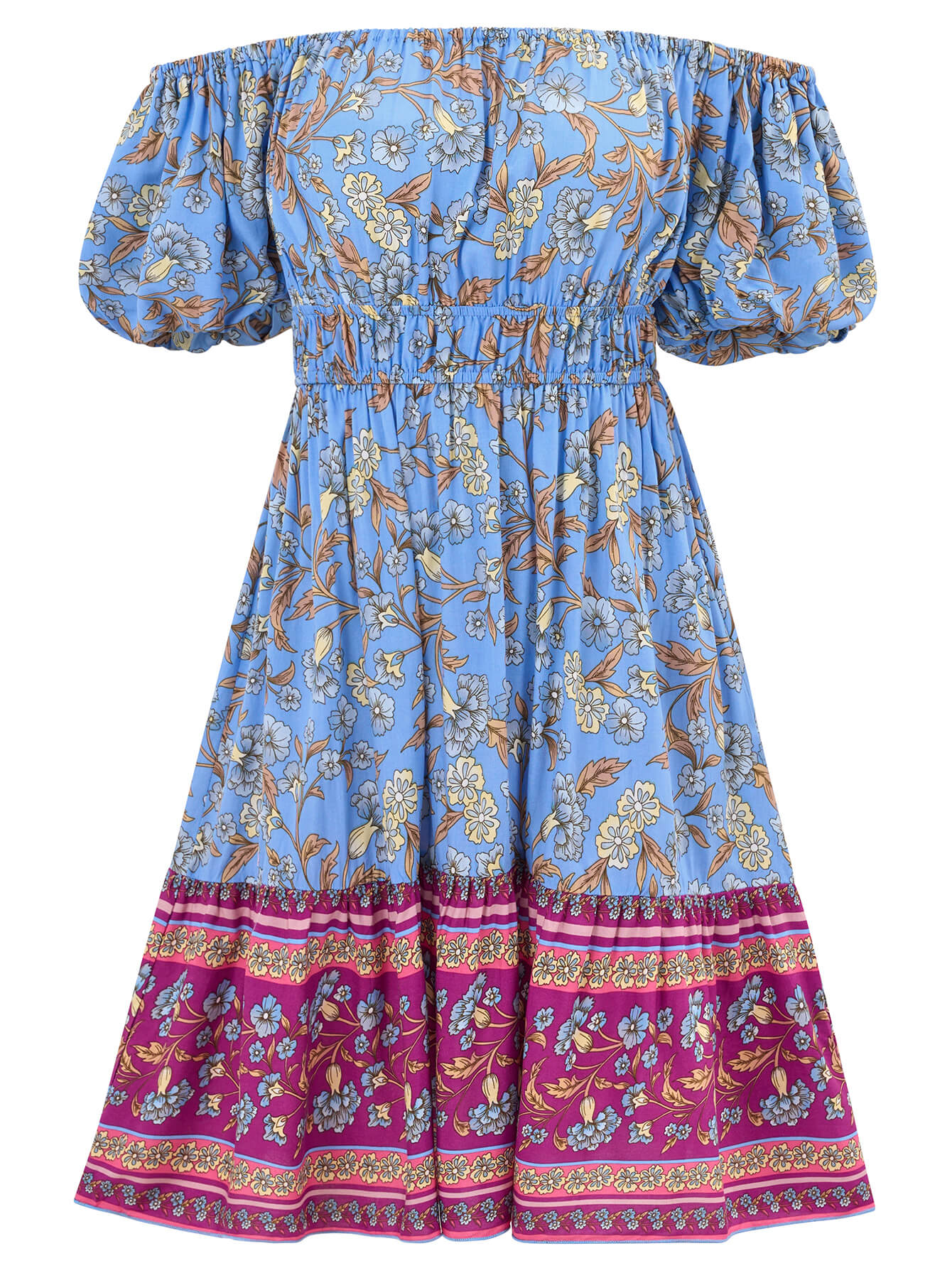 Ashlyn Off-shoulder Mini Dress - Blue