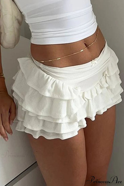 Ruffle High Waist Mini Skirt