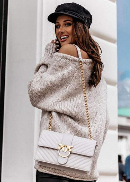 Cozy Off-shoulder Knit Sweater