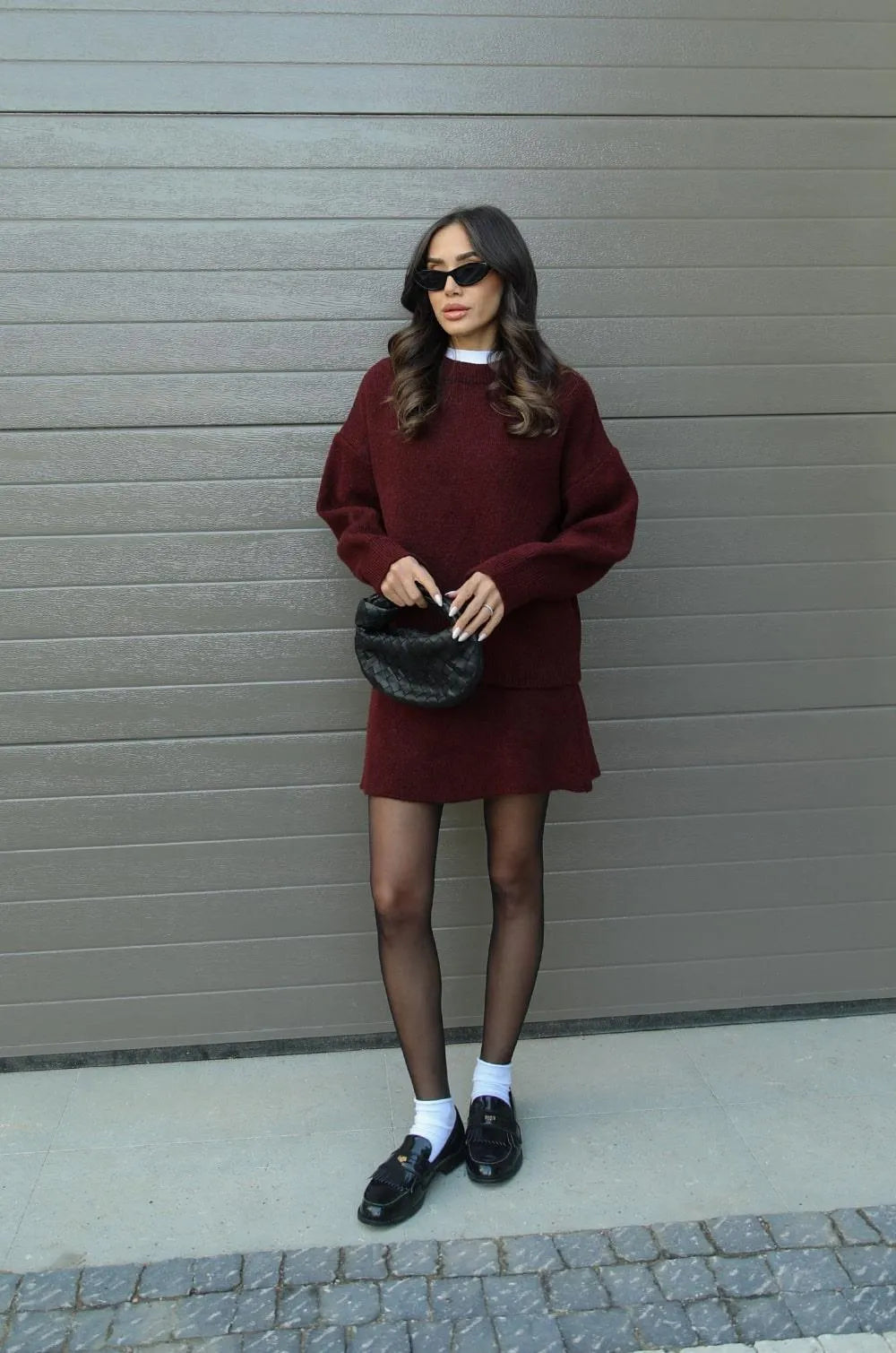 Cozy Knit Skirt Suit