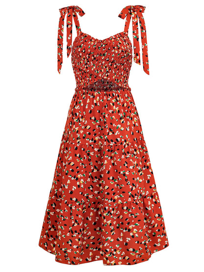 Timeless Beauty Cutout Midi Dress - Brick