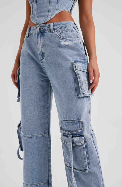Lucia Cargo Pant - Blue