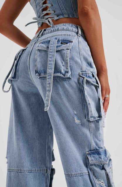 Lucia Cargo Pant - Blue