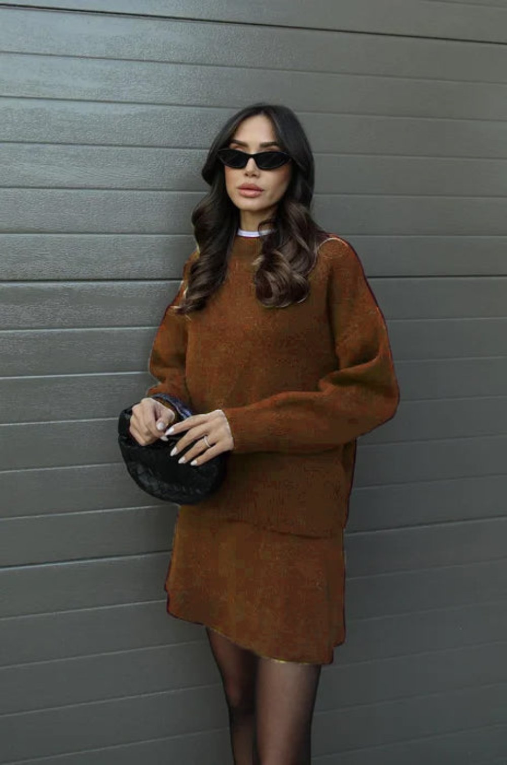 Cozy Knit Skirt Suit