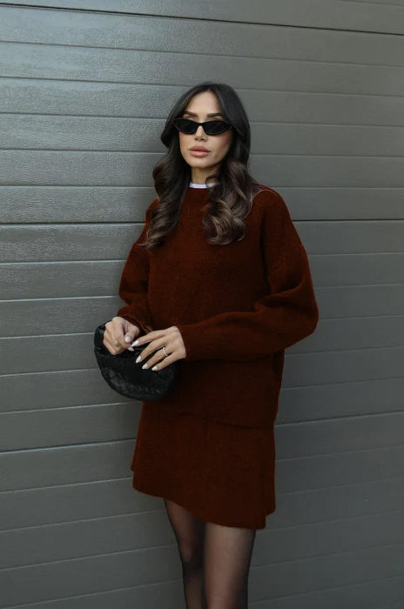 Cozy Knit Skirt Suit