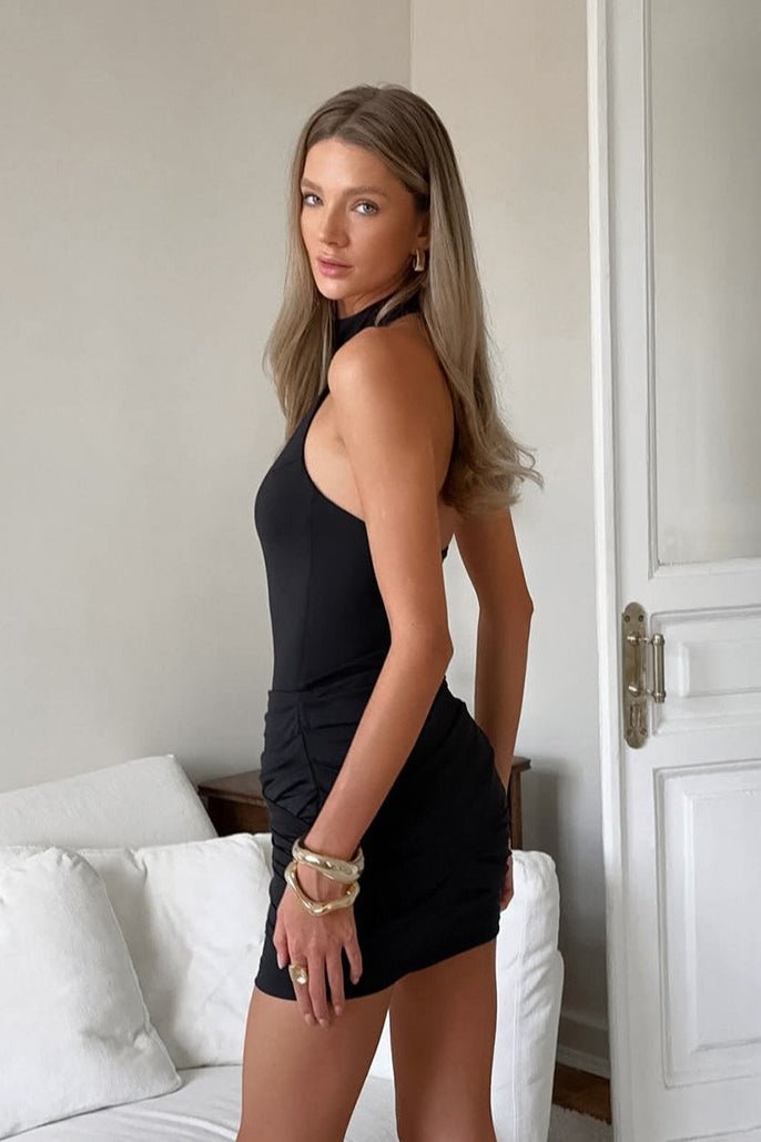 Simple Halter Bodycon Mini Dress
