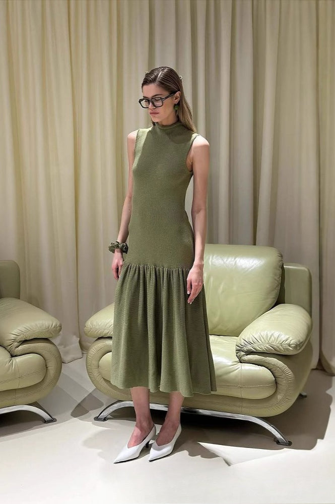 A Line Knit Maxi Dress