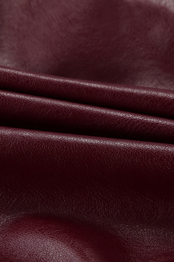 Burgundy Biker Coat