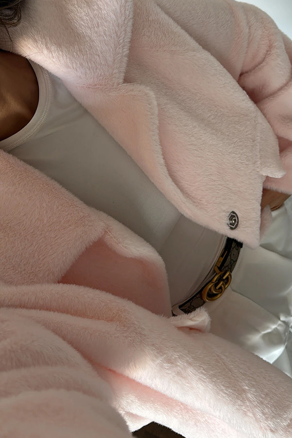 Lapel Long Sleeve Loose Furry Coat
