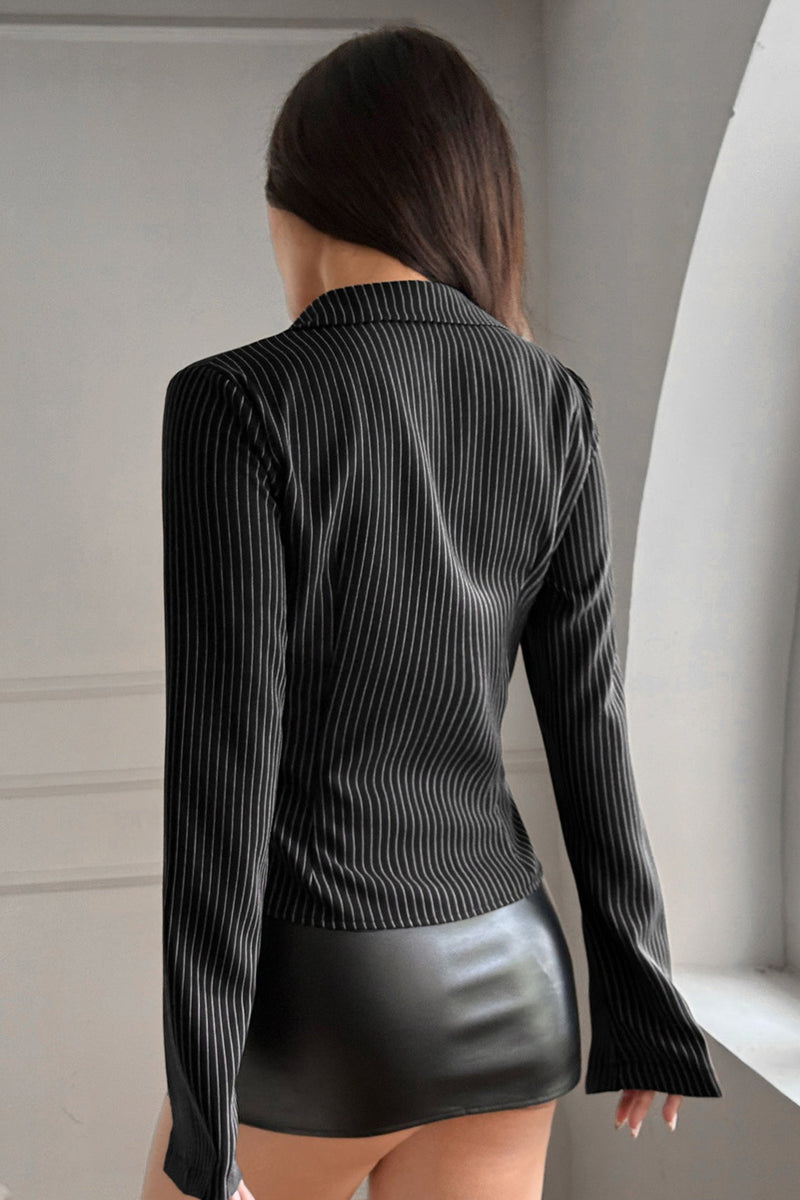 Striped Long Sleeve Blouse
