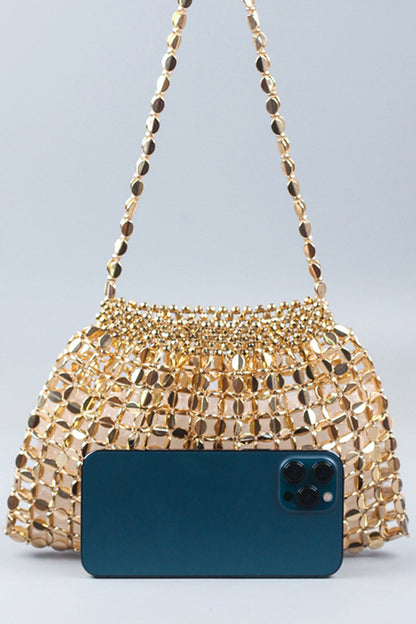 Handmade Flat Beaded Beaded Woven Handbag Bag