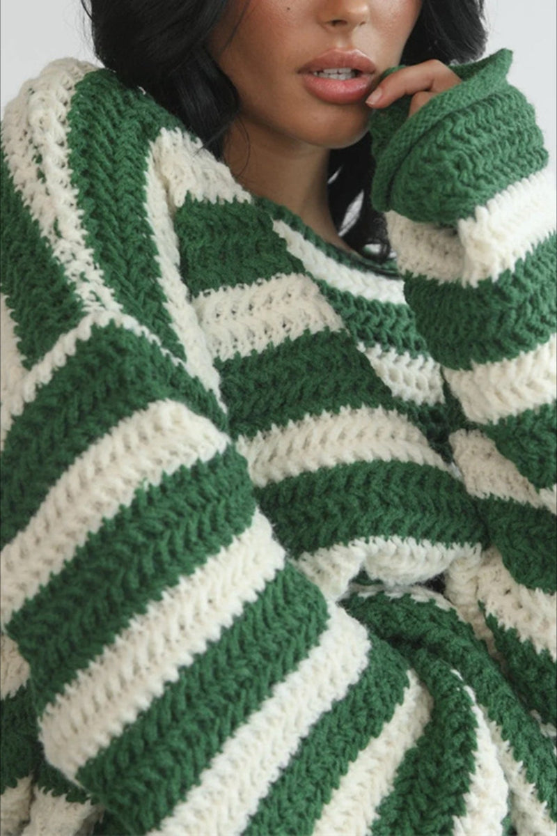 Striped Knit Loose Sweater