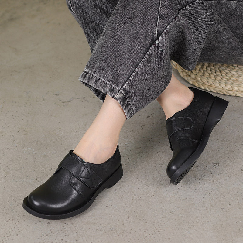 Retro Soft Leather Flat Shoes