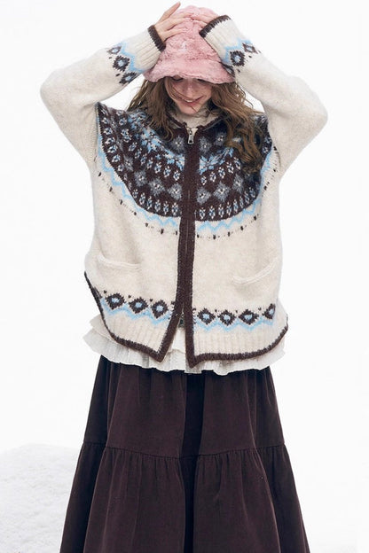 Color Block Chunky Hooded Sweater