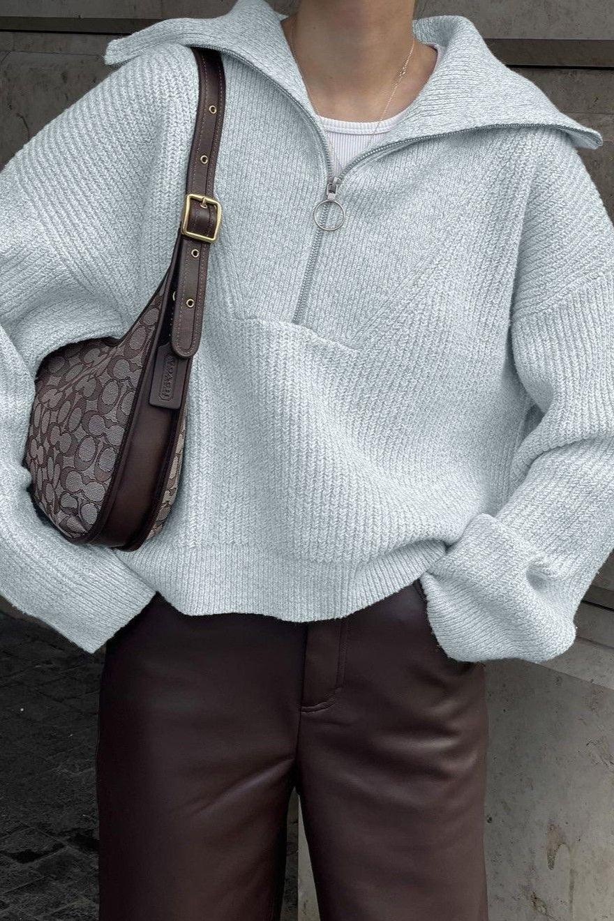 Half Zip Knit Sweater