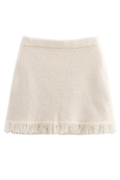 Elastic Waist Knit Mini Skirt