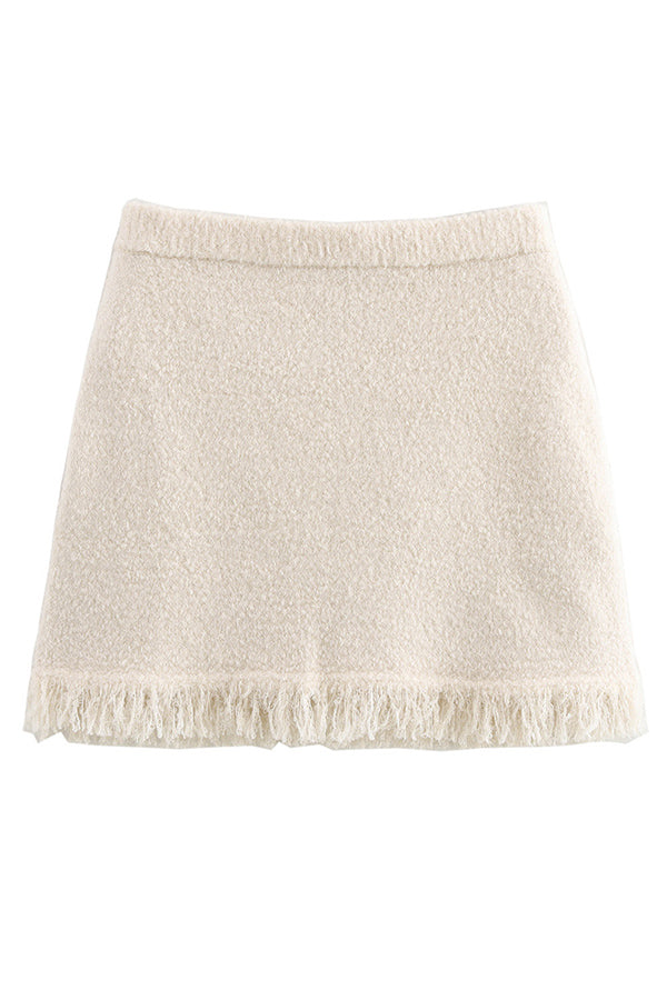 Elastic Waist Knit Mini Skirt