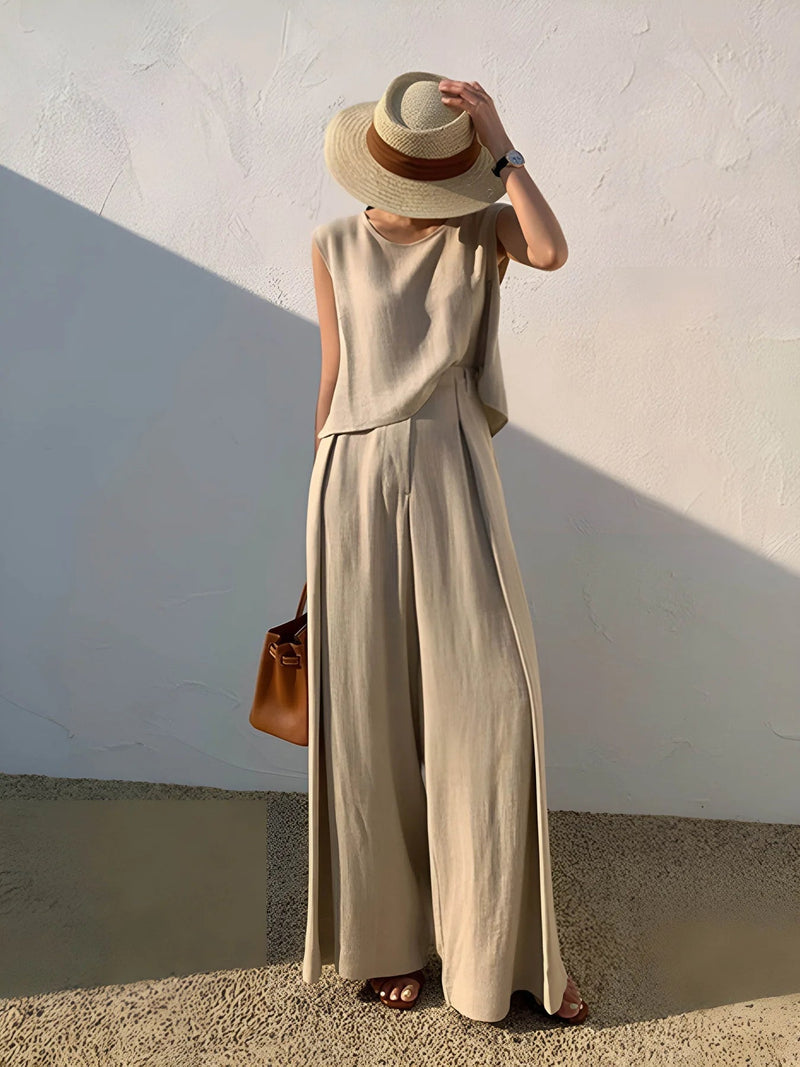 Linen Blends Pants Matching Suit