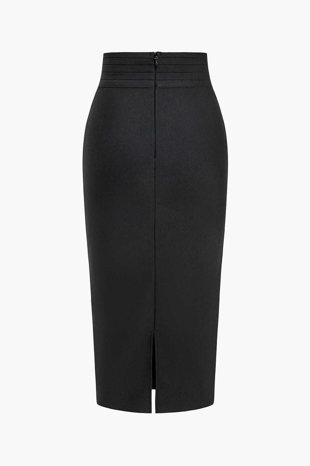 Color Knit Asymmetrical Button Skirt
