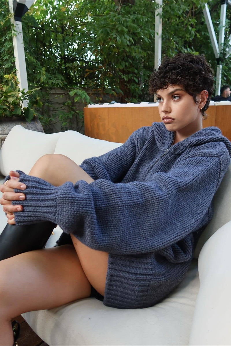 Asymmetrical Zipper Loose Comfort Sweater