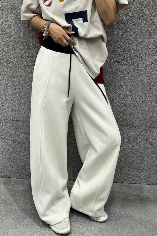 Color Fluid Wide Leg Fleece Sweat Pants