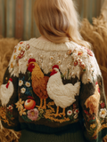 Comstylish Women's Autumn/winter Thanksgiving Round Neck Warmth-giving Knit Sweater