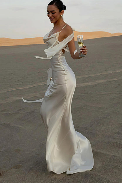 Satin Backless Maxi Dress