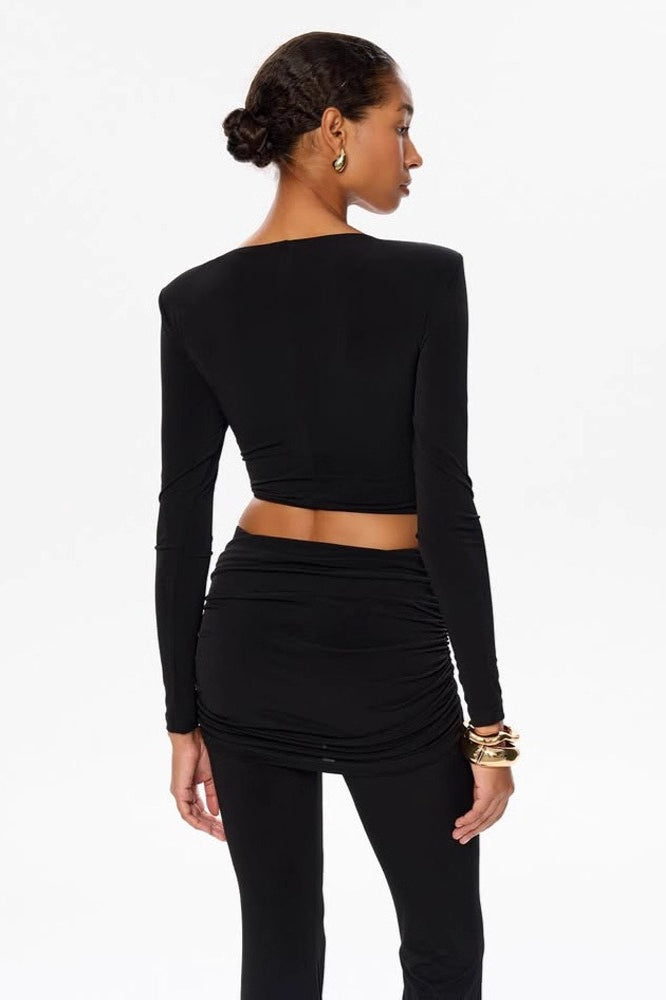 Ruched Bodycon Top Pants Set