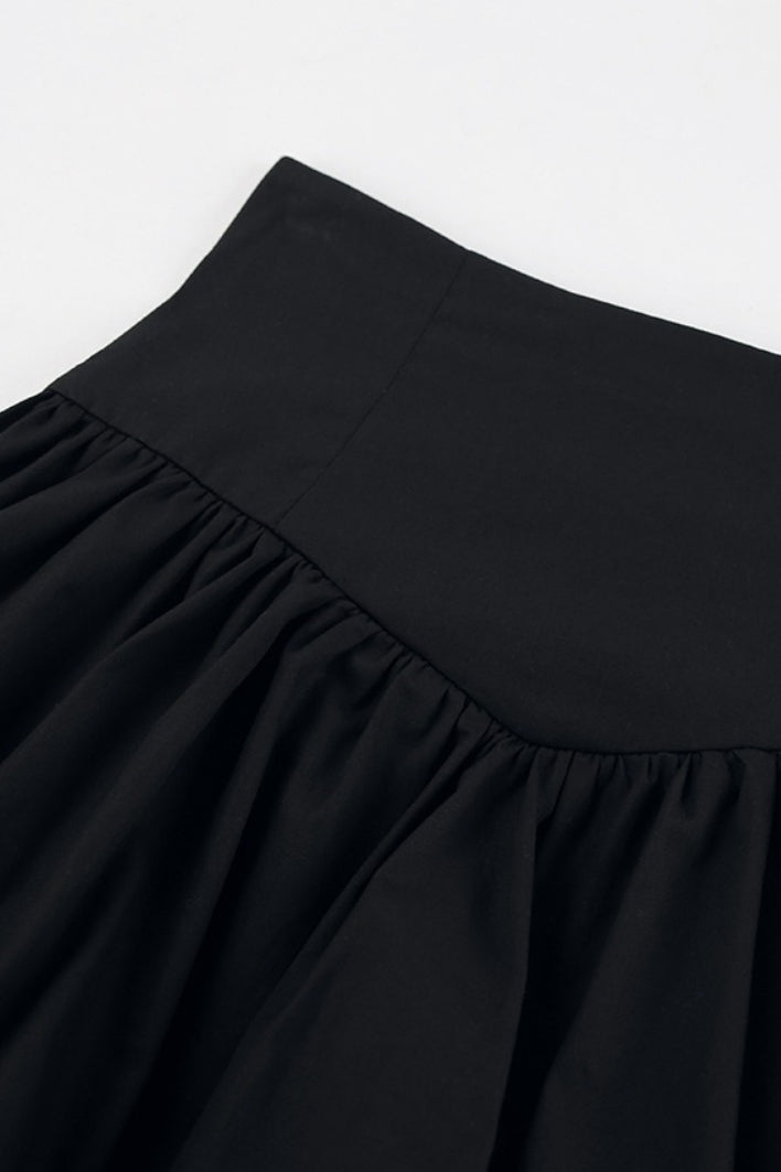 Cotton A-line High Waist Versatile Mini Skirt