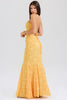 Apricot Lace Up Back Maxi Dress