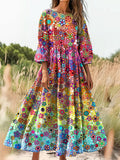 Women's Art Painting Hippie Print Dress