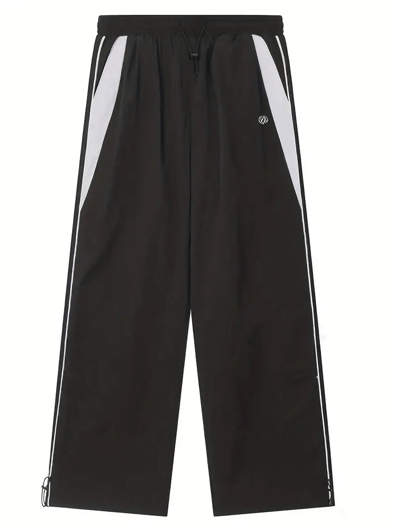 Contrast Color Hip Hop Drawstring Baggy Sweatpants