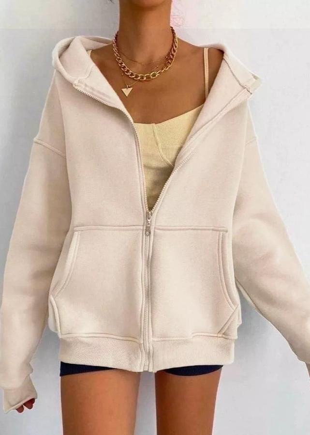 Cozy Zipper Hooded Cardigan Coat - Essential for