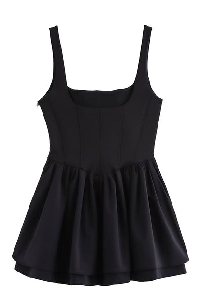 Velvet Square Neck Slim Fit Mini Dress