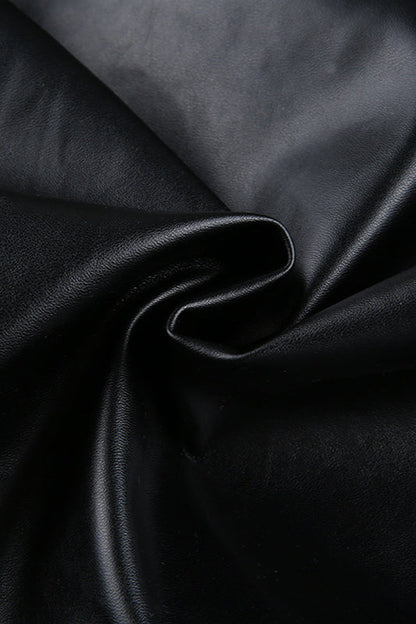 Cropped Faux Leather Coat