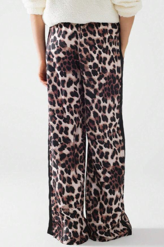 Leopard Print Relaxed Wide Leg Pants