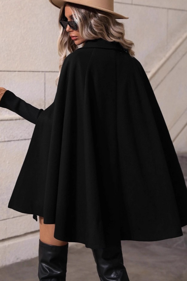 Double Breasted Loose Slim Wool Mid Length Coat