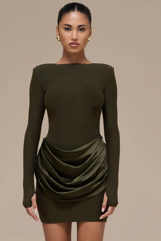 Color Ruched Bodycon Dress
