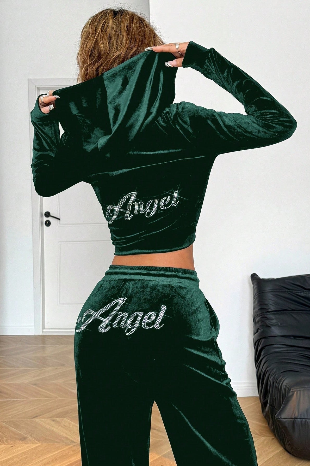 Relaxed Crystal Crop Two Piece Set