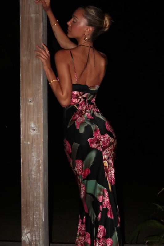 V-neck Cami Bodycon Maxi Dress