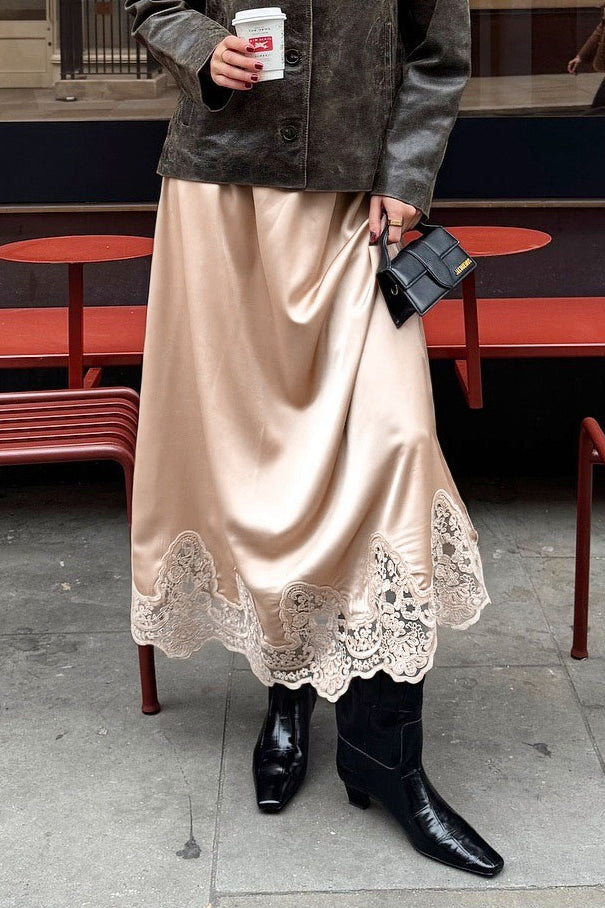 Lace Trim a Line Skirt