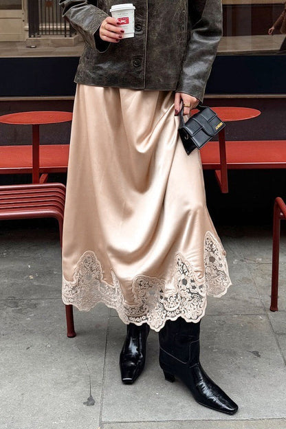 Lace Trim a Line Skirt