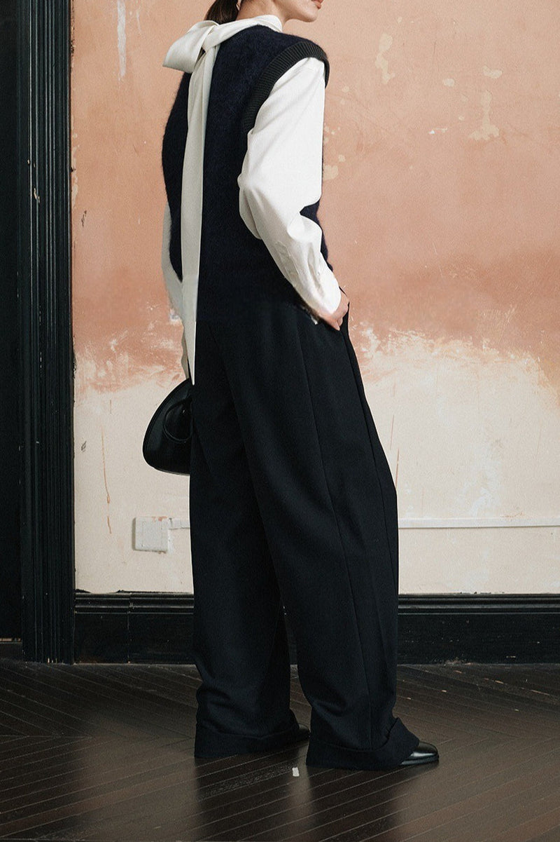Lightweight Draped Tie Neck Blouse