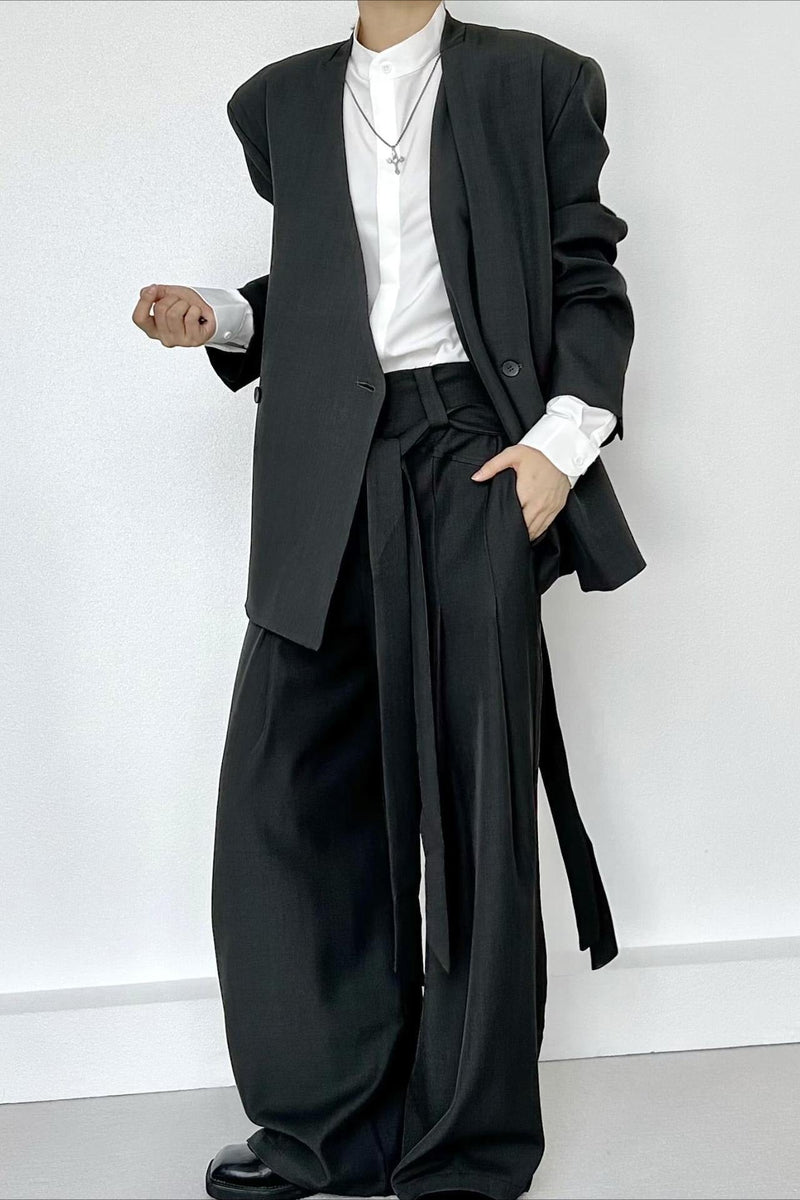 Ruched Ribbon Minimalist Pants