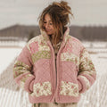 Women's Vintage Floral Patchwork Cozy Knit Sweater elevenforest