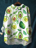 Colorful Watercolor Daisy Print Cotton And Linen Shirt